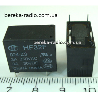 HF32F-024-ZS (3A, 24V, SPDT, coil power 450mW, 18.4x10.2x15.3)