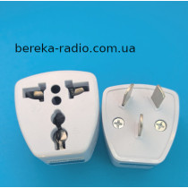 Перехідник мережний з китайської вилку на європейську, білий