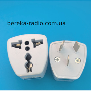 Перехідник мережний з китайської вилку на європейську, білий