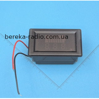 Вольтметр-індикатор заряду акумулятора 12-60V вологозахисний з 8-ми сегм. LED інд. і 3-х розр. вольт