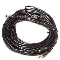 Шнур шт. 3.5mm стерео - гн. 3.5mm стерео, 10m, чорний
