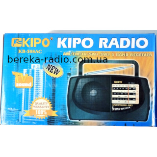 Радіо KIPO KB-308AC (AM/FM/TV SW1-2, 3W, 220V, 2xR20), чорне