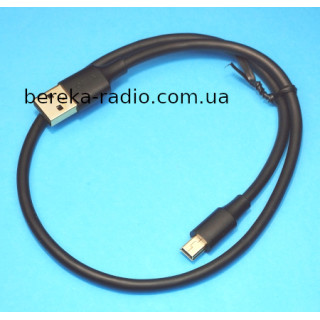 Шнур шт. USB A - шт.mini USB 5 pin, 0.5m, Ugreen, чорний, коробка