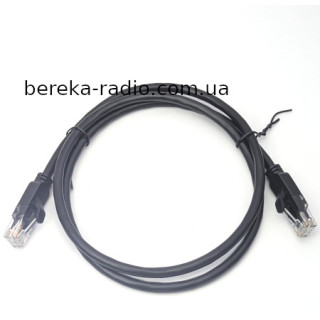 Патч-корд RG45, UTP 4 пари CAT6Е, Borofone BUS01 Gigabit, чорний, 1m