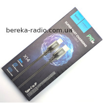 Шнур Hoco X14 Times Speed шт. Type-C - шт. Lightning, 20W, 3A, 2m, тканинне обплетення, чорний,