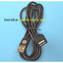 Подовжувач USB2.0 (шт.A-гн.A), 1,5m, феритовий фільтр, чорний