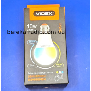 Лампа LED VIDEX A60eC3 10W/100W, 220V, E27 з регулюванням яскравості