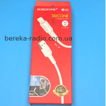 Шнур Borofone BX30 шт. Lightning - шт. USB 2.0 AF, 1m, білий, коробка