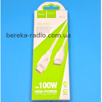 Шнур Hoco X93 PD шт. Type-C - шт. Type-C, 100W, 5A, 1m, білий, коробка