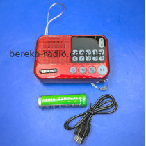 Радіо BBK S99 (FM, MP3/4, microSD, USB, miniUSB, bluetooth, LED дисплей, акум. 18650), червоно-жовт