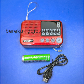 Радіо BBK S99 (FM, MP3/4, microSD, USB, miniUSB, bluetooth, LED дисплей, акум. 18650), червоно-жовт