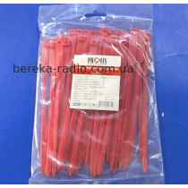 Стяжка з прямокутною табличкою 175x5.5mm, червона (50 шт)
