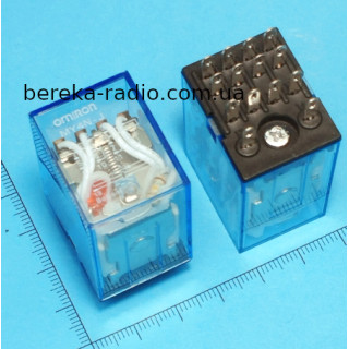 MY4N-J-AC220V 5A/240VAC, 14pin (4 open, 4 close) + світлодіод