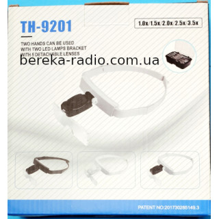 Окуляр на голову TH-9201 1.0X, 1.5X, 2.0X, 2.5X, 3.5X, LED підсвітка, легкі, компактні