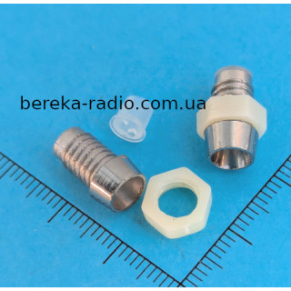Тримач світлодіода 3 mm E411 (пластик хром з гайкою + пластикова вставка)