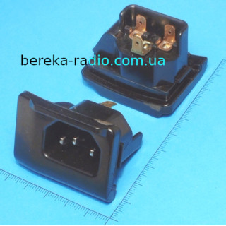 Штекер сітковий 3pin, монтажний, корпус карболіт, APB91H4875KU (для термопота Panasonic)