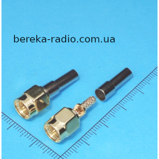 Штекер SMA-J з віконцем під пайку обтискний (RG-174), латунь