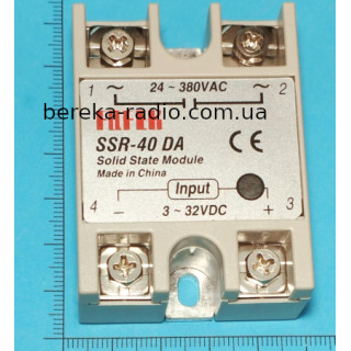 SSR-40DA, Uкерув=3...32VDC, Uout=24...380VAC, 60x45x22.5mm, FQFER