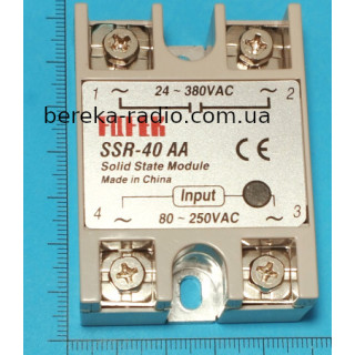 SSR-40AA, Uкерув=80...250VAC, Uout=24...380VAC, 60x45x22.5mm, FQFER