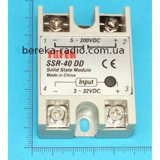 SSR-40DD, Uкерув=3...32VDC, Uout=12...220VDC, 60x45x22.5mm, FQFER