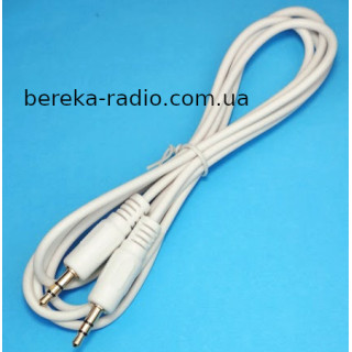 Шнур AUX шт. 3.5mm стерео - шт. 3.5mm стерео, 1.5m, білий