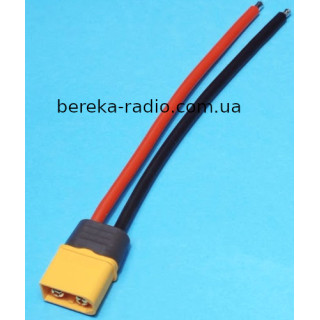 Роз`єм живлення XT60H-M (штекер з кабелем 14AWG, 0.1m), Amass