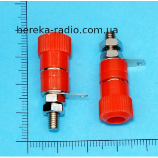 Клема гвинтова 4mm JS-910B червона, мідь