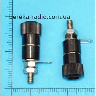 Клема гвинтова 4mm JS-910B чорна, мідь