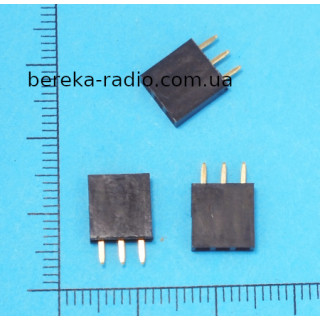 PBS-3 гніздо однорядне 3 pin, крок 2.54mm