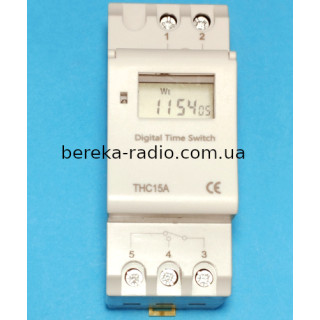 Таймер програмований тижневий THC15A на DIN рейку, 220VAC