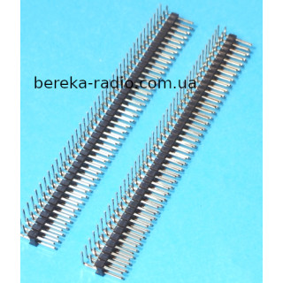 PLD-80R штирки двохрядні 2х40, 90*, крок 2.54mm, iron
