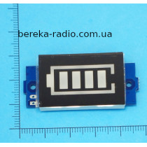 Індикатор заряду 6-х акумуляторів 25.2.8V, червона батарея, сині полоски