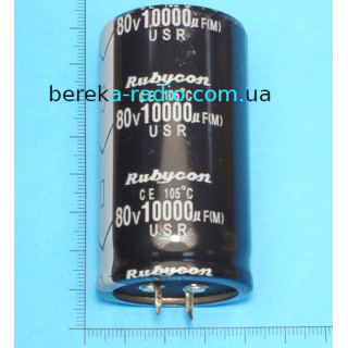 10000 mF 80V USR /35x60/ 105* Rubycon, snap-in
