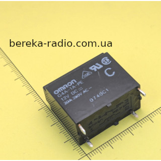 G4A-1A-PE 12VDC, 20A/250VAC, 4 pin (1 open), OMRON