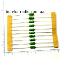 Запобіжник з виводами 2.4х7 1.25А зелений, швидкорозривний