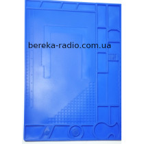 Килимок для пайки силіконовий термостійкий 440х310мм з комірками, Yihua T24, синій