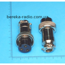 Роз`єм MIC 323 big, гніздо на кабель 3 pin, діаметр 20 mm, металевий корпус