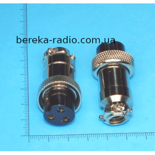 Роз`єм MIC 323 big, гніздо на кабель 3 pin, діаметр 20 mm, металевий корпус