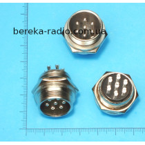 Роз`єм MIC 337 big, штекер монтажний 7 pin, діаметр 20 mm, металевий корпус