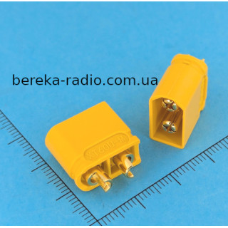 Роз`єм живлення XT60U-M (штекер 2-х контактний) Amass