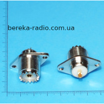 Гніздо UHF монтажне з флонцем, латунь