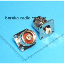 Штекер N монтажний з фланцем, латунь