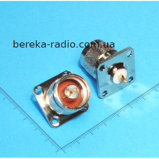 Штекер N монтажний з фланцем, латунь