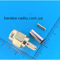 Штекер SMA реверсний обтискний під кабель RG-174, gold, латунь