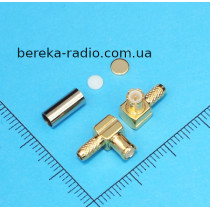 Штекер MCX обтискний під кабель RG-174, кутовий, латунь