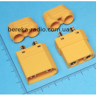 Роз`єм живлення XT90H-F/M (гніздо + штекер з захисними ковпачками)  China