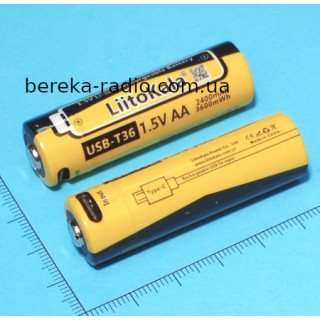 Акумулятор 1.5V, 2400mAh, AA, LitoKala USB-T36, оригінал