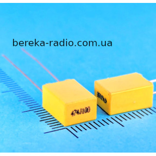 0.47 mF 100V (+- 5%) MKT mini, металоплівка, China