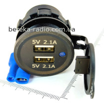 Врізне зарядне 2xUSB, 2.1A + 2.1A