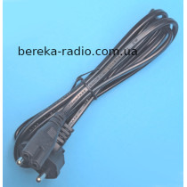 Шнур живлення радіо 2x0.75mm 2m чорний, CEE7/16